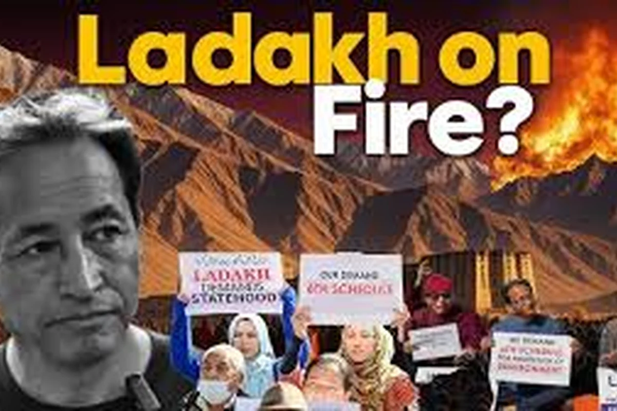 CWI India Unanswered Files visual on Ladakh Sixth Schedule, statehood, Sonam Wangchuk, and public voice.