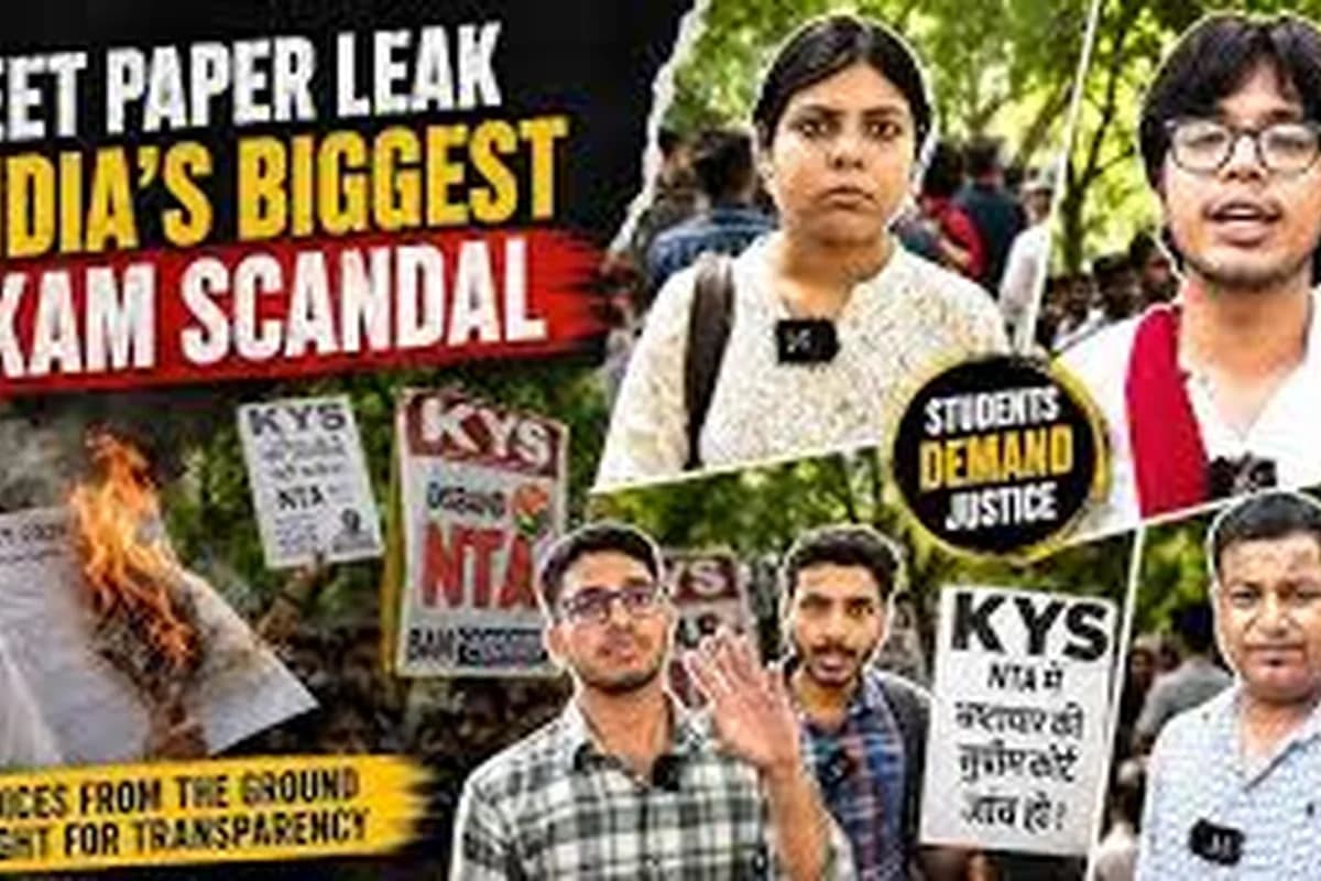 CWI India Unanswered Files visual on NEET paper leak concerns, student protests, and NTA accountability.